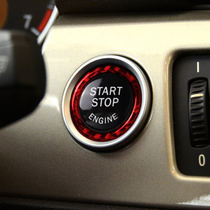 For BMW 3 Series E90 Carbon Fiber Car One-button Start Decorative Sticker, Left and Right Drive(Red) - Car Interior Mouldings by buy2fix | Online Shopping UK | buy2fix