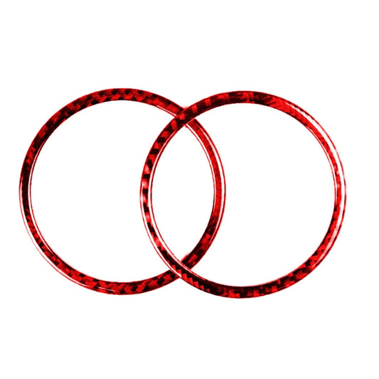 2 PCS Set for BMW 3 Series E90 Carbon Fiber Car Horn Circle Decorative Sticker (Red) - Car Interior Mouldings by buy2fix | Online Shopping UK | buy2fix
