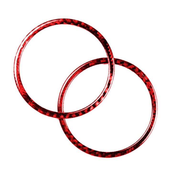 2 PCS Set for BMW 3 Series E90 Carbon Fiber Car Horn Circle Decorative Sticker (Red) - Car Interior Mouldings by buy2fix | Online Shopping UK | buy2fix