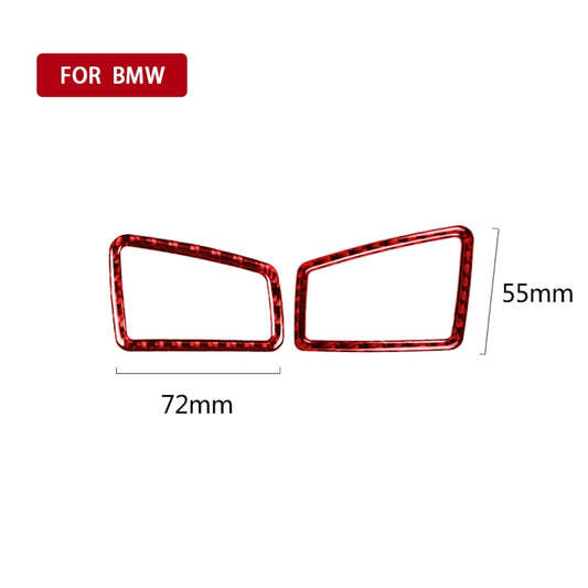 2 PCS Set for BMW 3 Series E90 Carbon Fiber Car Instrument Air Outlet Decorative Sticker,Left Drive (Red) - Car Interior Mouldings by buy2fix | Online Shopping UK | buy2fix