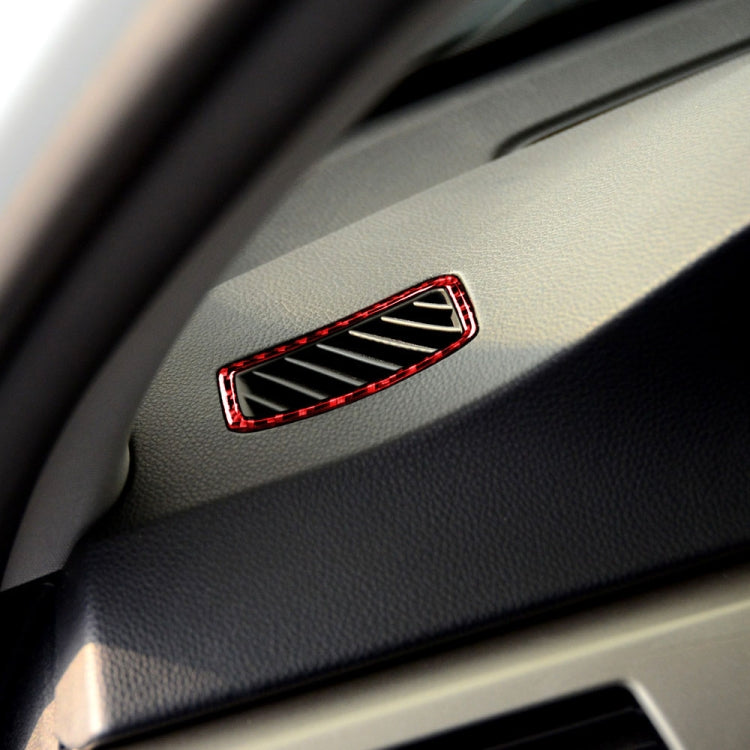 2 PCS Set for BMW 3 Series E90 Carbon Fiber Car Instrument Air Outlet Decorative Sticker,Left Drive (Red) - Car Interior Mouldings by buy2fix | Online Shopping UK | buy2fix