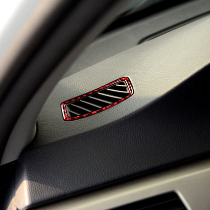 2 PCS Set for BMW 3 Series E90 Carbon Fiber Car Instrument Air Outlet Decorative Sticker,Left Drive (Red) - Car Interior Mouldings by buy2fix | Online Shopping UK | buy2fix
