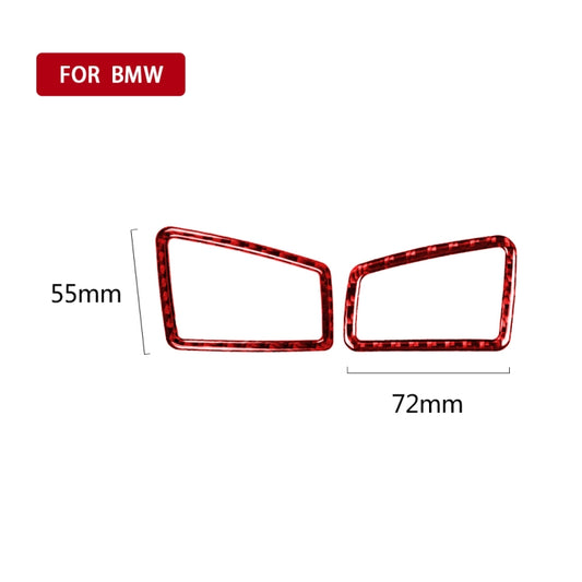 2 PCS Set for BMW 3 Series E90 Carbon Fiber Car Instrument Air Outlet Decorative Sticker,Right Drive (Red) - Car Interior Mouldings by buy2fix | Online Shopping UK | buy2fix