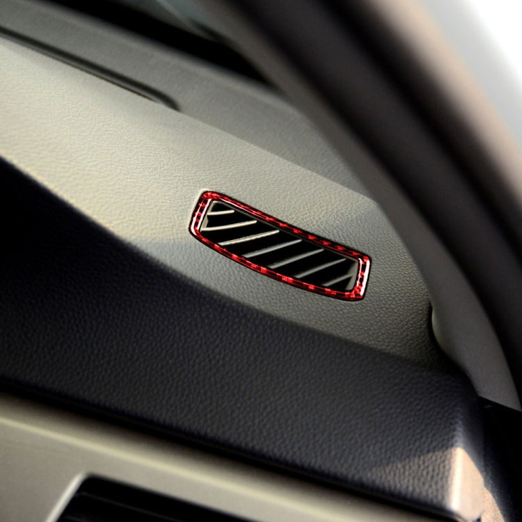 2 PCS Set for BMW 3 Series E90 Carbon Fiber Car Instrument Air Outlet Decorative Sticker,Right Drive (Red) - Car Interior Mouldings by buy2fix | Online Shopping UK | buy2fix