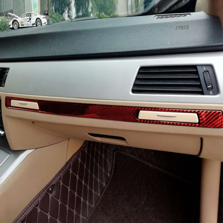 For BMW 3 Series E90 CarBon Fiber Car Water Cup Strip Decorative Sticker,Left Drive(Red) - Car Interior Mouldings by buy2fix | Online Shopping UK | buy2fix