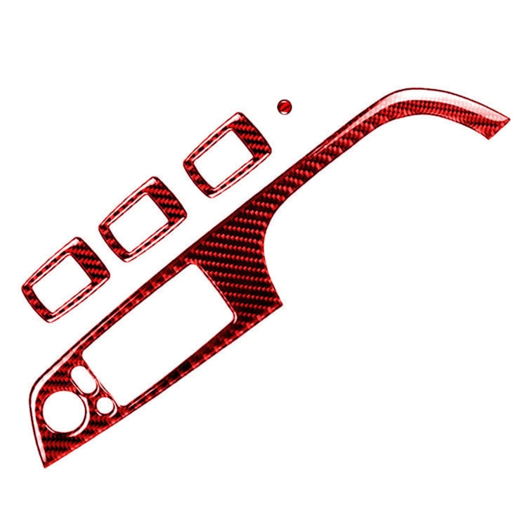 5 PCS Set For BMW 3 Series E90 Carbon Fiber Car Left Drive Window Lift Panel Decorative Sticker, Diameter: 35.8cm (Red) - Car Interior Mouldings by buy2fix | Online Shopping UK | buy2fix