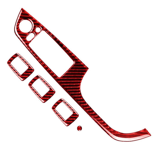5 PCS Set For BMW 3 Series E90 Carbon Fiber Car Right Drive Window Lift Panel Decorative Sticker, Diameter: 35.8cm (Red) - Car Interior Mouldings by buy2fix | Online Shopping UK | buy2fix