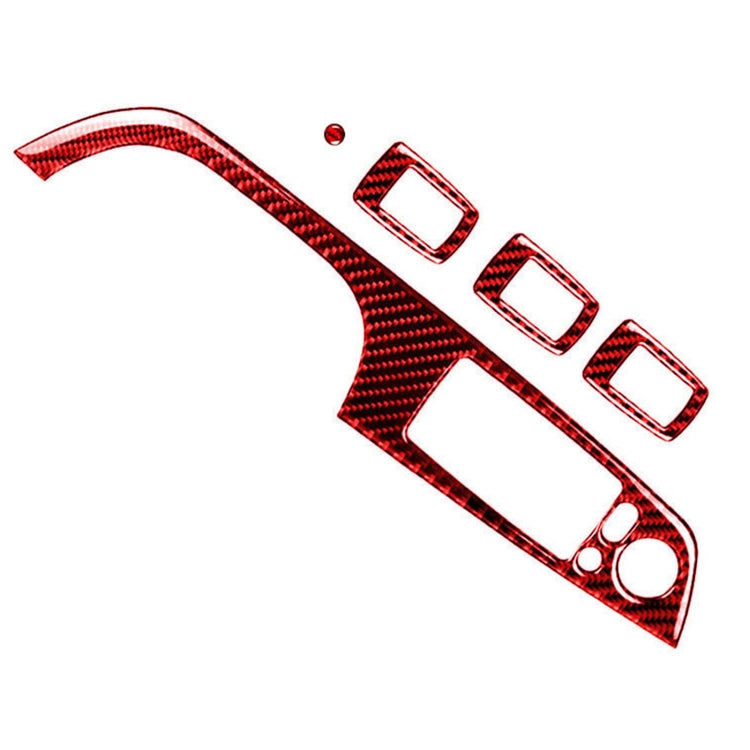 5 PCS Set For BMW 3 Series E90 Carbon Fiber Car Right Drive Window Lift Panel Decorative Sticker, Diameter: 35.8cm (Red) - Car Interior Mouldings by buy2fix | Online Shopping UK | buy2fix