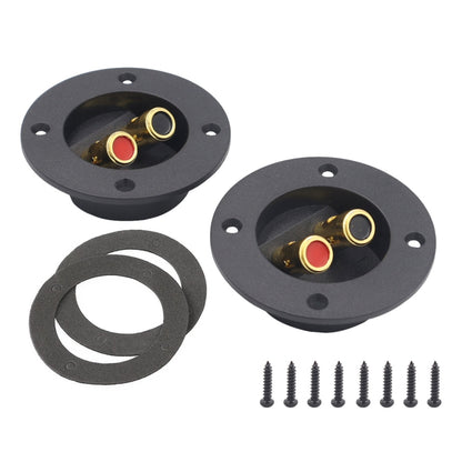 2 in 1 / Set Car Double Binding Round Gold Plate Push Spring Loaded Jacks Speaker Box - Booster Cable & Clip by buy2fix | Online Shopping UK | buy2fix