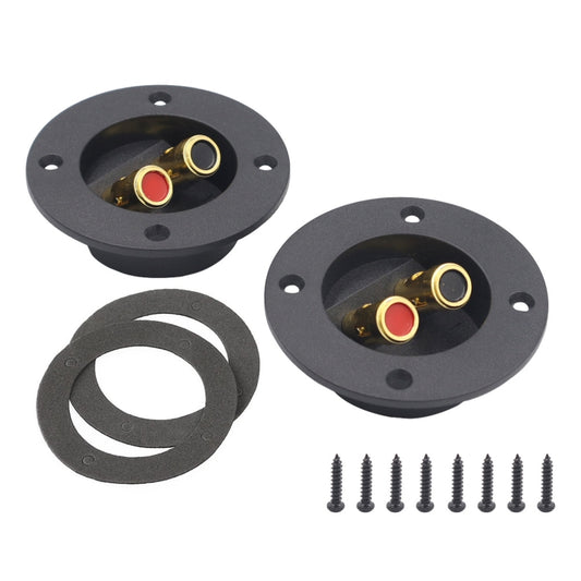 2 in 1 / Set Car Double Binding Round Gold Plate Push Spring Loaded Jacks Speaker Box - Booster Cable & Clip by buy2fix | Online Shopping UK | buy2fix