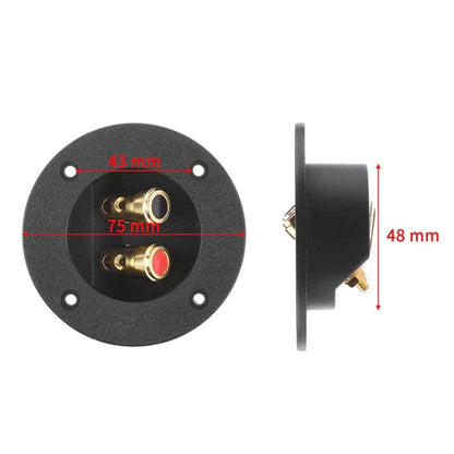 2 in 1 / Set Car Double Binding Round Gold Plate Push Spring Loaded Jacks Speaker Box - Booster Cable & Clip by buy2fix | Online Shopping UK | buy2fix