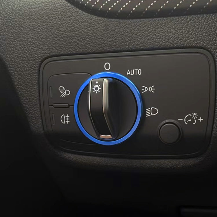 Car Headlight Switch Ring Trim Sticker Decoration for Audi Q2(Blue) - Decoration Rings by buy2fix | Online Shopping UK | buy2fix