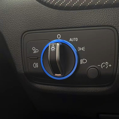 Car Headlight Switch Ring Trim Sticker Decoration for Audi Q2(Blue) - Decoration Rings by buy2fix | Online Shopping UK | buy2fix
