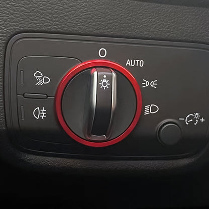 Car Headlight Switch Ring Trim Sticker Decoration for Audi Q2 (Red) - Decoration Rings by buy2fix | Online Shopping UK | buy2fix