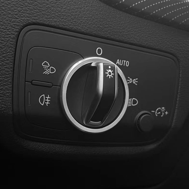 Car Headlight Switch Ring Trim Sticker Decoration for Audi Q2(Silver) - Decoration Rings by buy2fix | Online Shopping UK | buy2fix