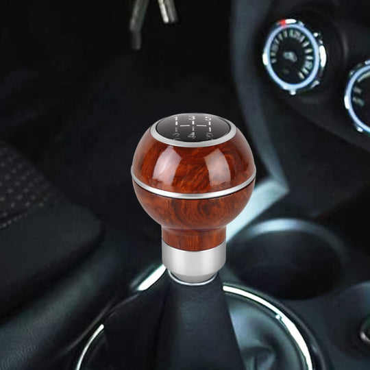 Pommeau de levier de vitesse universel en métal, Texture bois, pour voiture (argent)