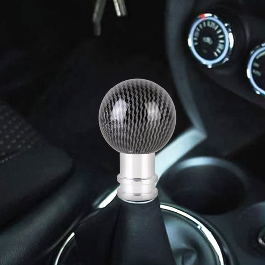 Universal Car Carbon Fiber Texture Metal Gear Shift Knob (Silver Black) - Shift Knob by buy2fix | Online Shopping UK | buy2fix