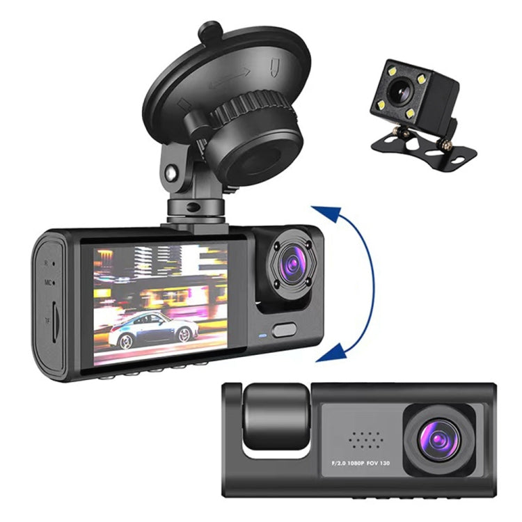 A1 3-lens Video HD Night Vision Car Driving Recorder, with Rear View Camera - Car DVRs by buy2fix | Online Shopping UK | buy2fix