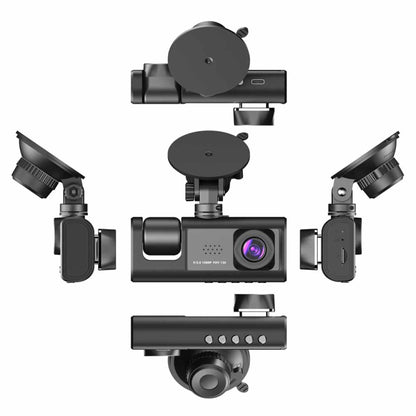A1 3-lens Video HD Night Vision Car Driving Recorder, with Rear View Camera - Car DVRs by buy2fix | Online Shopping UK | buy2fix