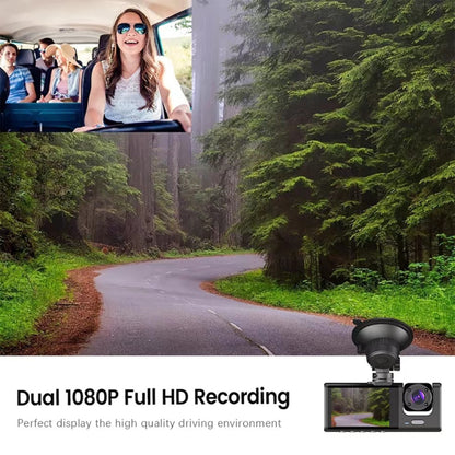 A1 3-lens Video HD Night Vision Car Driving Recorder, with Rear View Camera - Car DVRs by buy2fix | Online Shopping UK | buy2fix