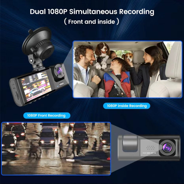 A1 3-lens Video HD Night Vision Car Driving Recorder, with Rear View Camera - Car DVRs by buy2fix | Online Shopping UK | buy2fix