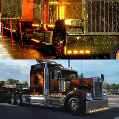 2 PCS MK-138 Truck LED Tail Light Running Water Tricolor Side Marker Light - Running Lights by buy2fix | Online Shopping UK | buy2fix