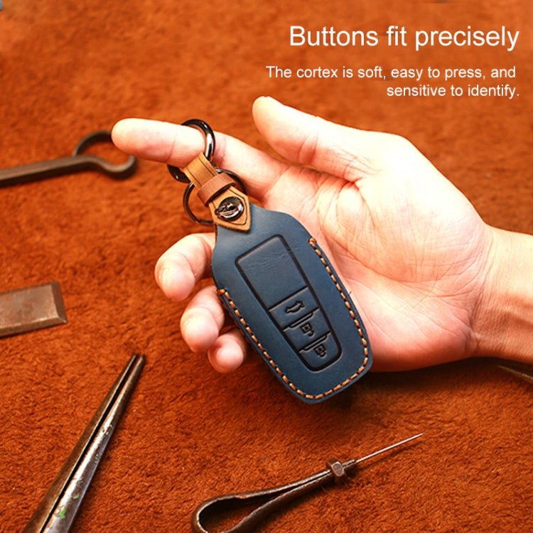 For Toyota Car Cowhide Leather Key Protective Cover Key Case, Three Keys Version (Red) by buy2fix