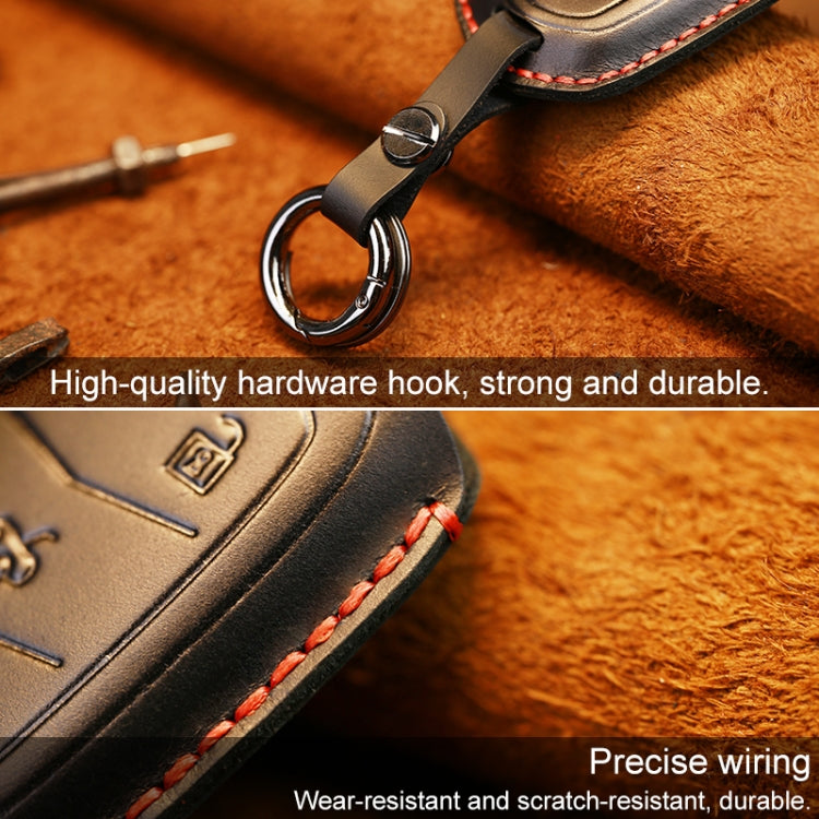 For Cadillac Car Cowhide Leather Key Protective Cover Key Case, Four Keys Version (Red) by buy2fix