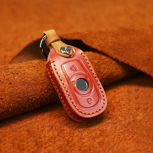 For Buick Car Cowhide Leather Key Protective Cover Key Case, Four Keys Version (Red) by buy2fix