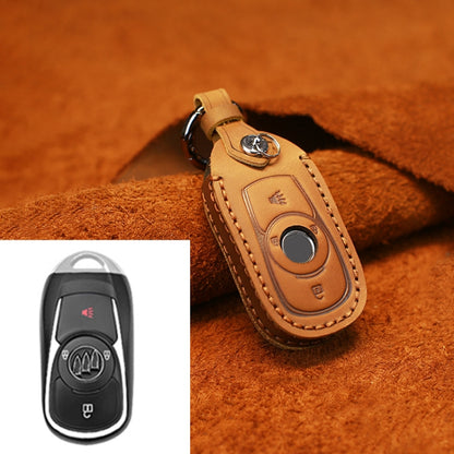 For Buick Car Cowhide Leather Key Protective Cover Key Case, Four Keys Version (Brown) by buy2fix