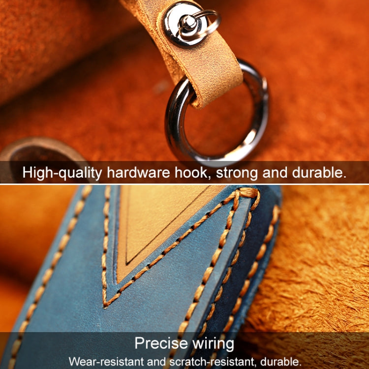 For Buick Car Cowhide Leather Key Protective Cover Key Case, Five Keys Version (Brown) by buy2fix