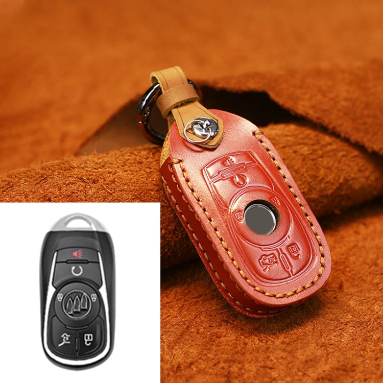 For Buick Car Cowhide Leather Key Protective Cover Key Case, Six Keys Version (Red) by buy2fix