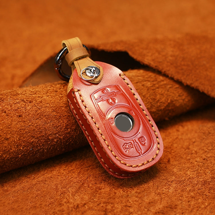 For Buick Car Cowhide Leather Key Protective Cover Key Case, Six Keys Version (Red) by buy2fix