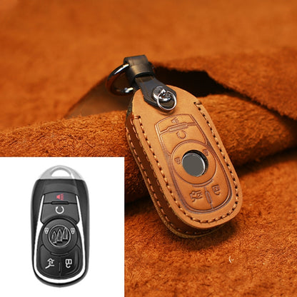 For Buick Car Cowhide Leather Key Protective Cover Key Case, Six Keys Version (Brown) by buy2fix
