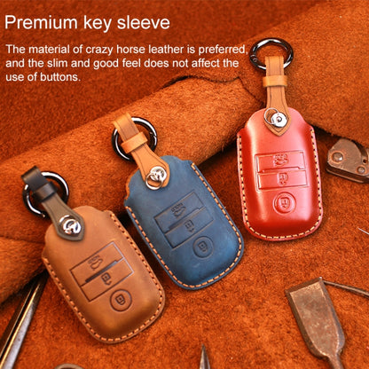For Kia Old Style Car Cowhide Leather Key Protective Cover Key Case (Red) by buy2fix