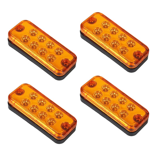 4 PCS 10-30V 8LED Car Tail Light Side Lamp (Yellow Light) - Warning Lights by buy2fix | Online Shopping UK | buy2fix