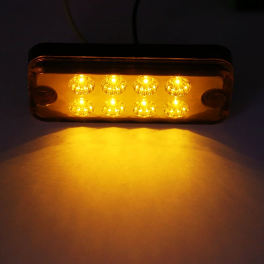 4 PCS 10-30V 8LED Car Tail Light Side Lamp (Yellow Light) - Warning Lights by buy2fix | Online Shopping UK | buy2fix