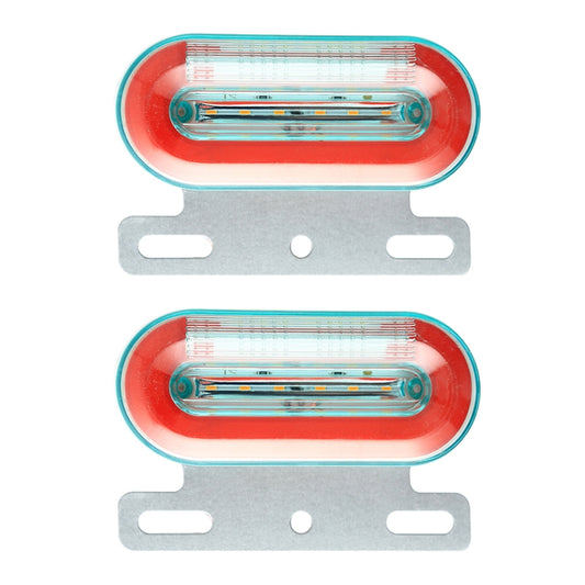 2 PCS 12V 12LED Car Oval Side Lamp(Red Light) - Warning Lights by buy2fix | Online Shopping UK | buy2fix