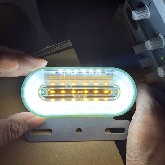 2 PCS 12V 12LED Car Oval Side Lamp(White Light) - Warning Lights by buy2fix | Online Shopping UK | buy2fix