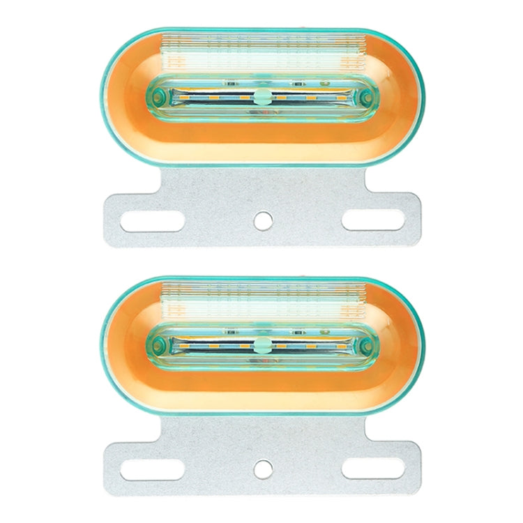 2 PCS 12V 12LED Car Oval Side Lamp(Yellow Light) - Warning Lights by buy2fix | Online Shopping UK | buy2fix