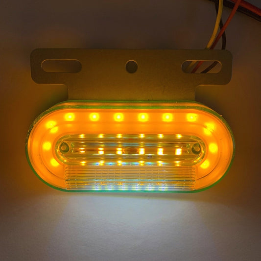 2 PCS 12V 12LED Car Oval Side Lamp(Yellow Light) - Warning Lights by buy2fix | Online Shopping UK | buy2fix