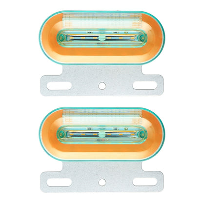 2 PCS 24V 12LED Car Oval Side Lamp (Yellow Light) - Warning Lights by buy2fix | Online Shopping UK | buy2fix
