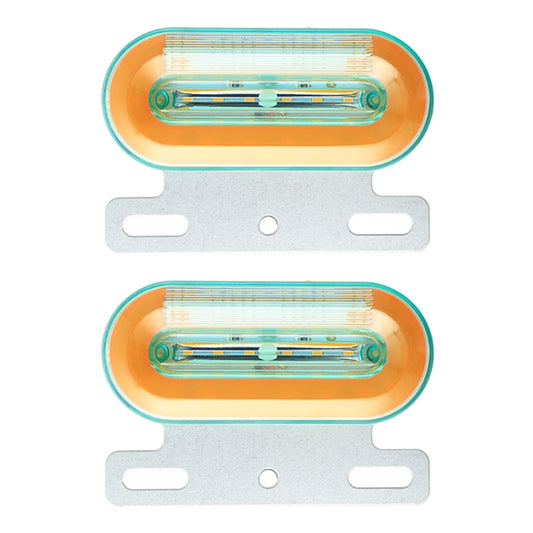 2 PCS 24V 12LED Car Oval Side Lamp (Yellow Light) - Warning Lights by buy2fix | Online Shopping UK | buy2fix