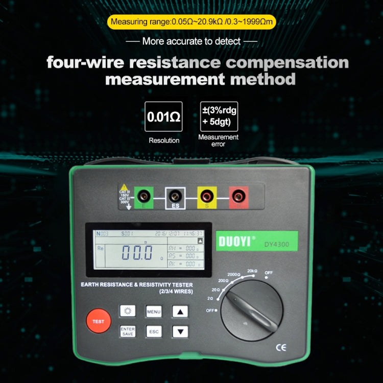 DUOYI DY4300 Higher Accuracy Digital Ground Resistance Tester by DUOYI