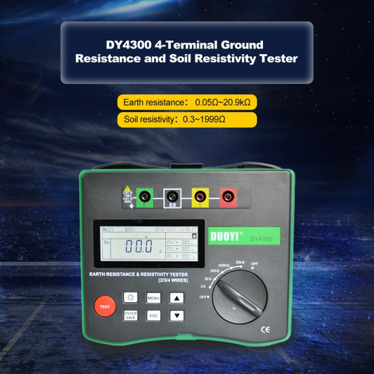 DUOYI DY4300 Higher Accuracy Digital Ground Resistance Tester by DUOYI