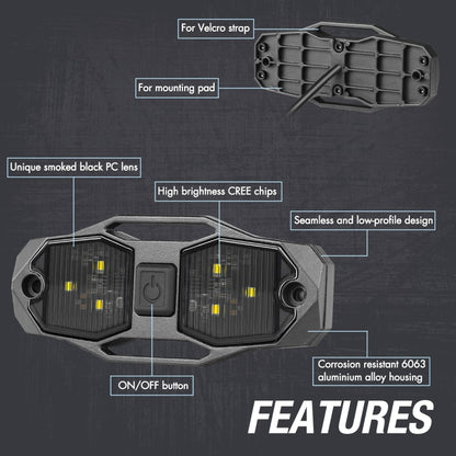 For UTV ATV Polaris RZR Golf Cart Motorcycle LED Guard Bar Light - Headlights by buy2fix | Online Shopping UK | buy2fix