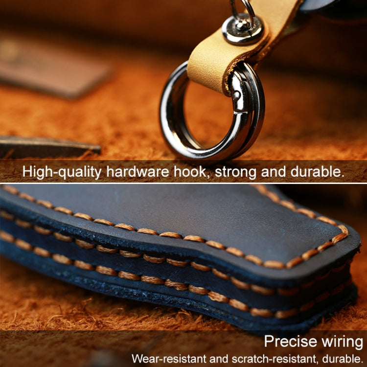 For Mercedes-Benz Old Style Car Cowhide Leather Key Protective Cover Key Case (Brown) - Car Key Cases by buy2fix | Online Shopping UK | buy2fix