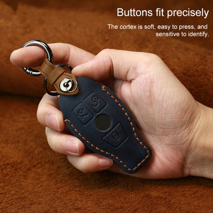 For Mercedes-Benz Old Style Car Cowhide Leather Key Protective Cover Key Case (Brown) - Car Key Cases by buy2fix | Online Shopping UK | buy2fix