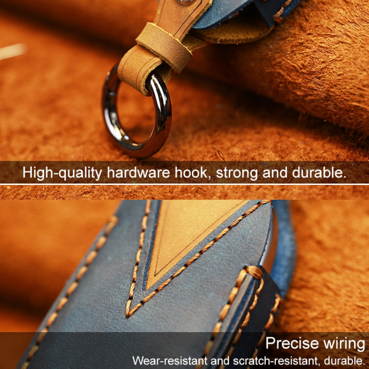 For Subaru Car Cowhide Leather Key Protective Cover Key Case (Blue) by buy2fix