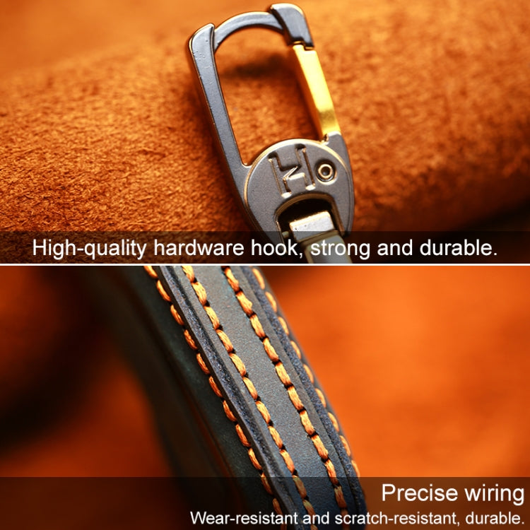 For Cadillac New Style Car Cowhide Leather Key Protective Cover Key Case (Blue) by buy2fix